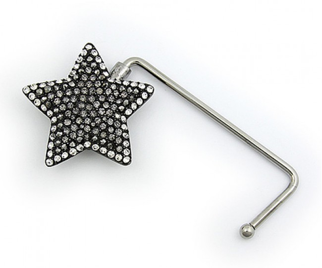 Handbag Hanger - Rhinestone Star - Black 0BH-GB1291BD